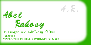 abel rakosy business card